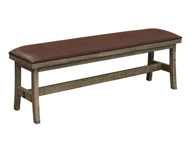 IFD9671BEN Faux Leather Upholstered Seat Bench "Antique"