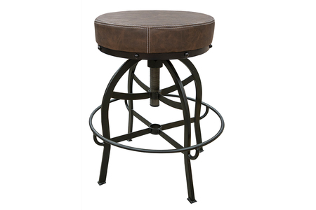IFD98BS2430 Upholstered Seat Adjustable 24-30" Swivel Iron Base Barstool "Barstools"