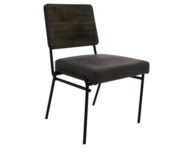 IFD4422CHR Upholstered Seat & Metal Base Chair "Black Balam"