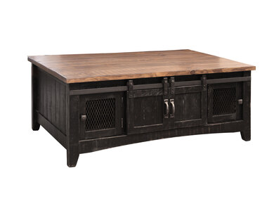 IFD370CKTL 4 Sliding Doors, 4 Metal Mesh Doors Cocktail Table "Pueblo"