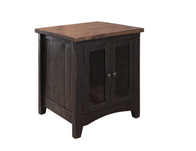 IFD370END 2 Metal Mesh Doors End Table "Pueblo"