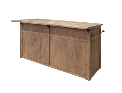 IFD8681KSL 4 Door 2 Drawer Kitchen Island "Natural Parota"