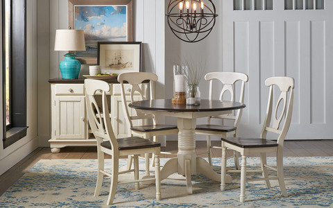 BRICO285K Napoleon Sidechair - Cocoa-Chalk Finish