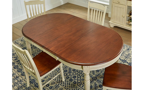 BRIMB6310 42x52 Leg Table W/2-12 Leaves - Merlot & Buttermilk Finish