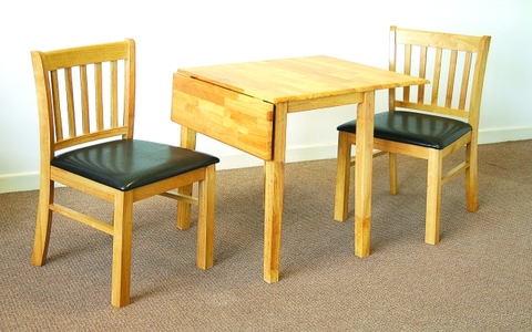 Set, T121 Table 24" X 36/18" Dropleaf Honey Table With 2 Shannon Chairs