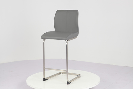 Stool With Brushed Steel Frame. Height 100Cm Seat Height 69Cm Grey