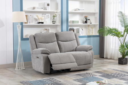 2R - 2 Seater Electric Reclining - Light Grey
