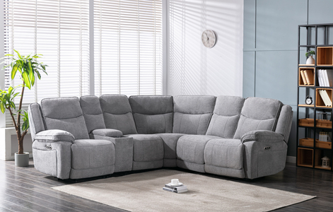 Corner Electric Reclining - Light Grey