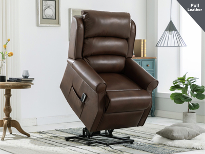 Lift & Tilt Dual Chair Leather Dark Brown (Electric)