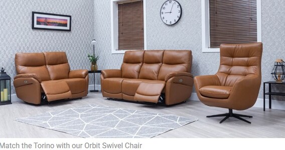 torino leather sofa power