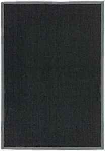 GRV01341 Sisal Linen Rug In Black And Grey 68x240cm