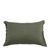 Ottilie Washed Linen Khaki Cushion 60x40cm