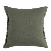 Ottilie Washed Linen Khaki Cushion 50x50cm