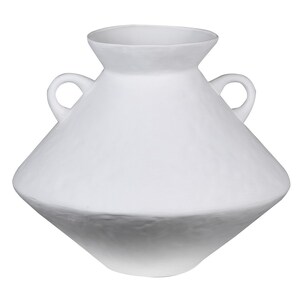 Large White Bulbous Vase