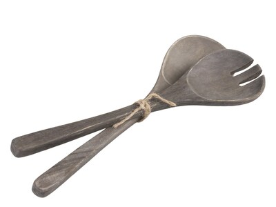 Olly Salad Servers Set Of 2 In Coal