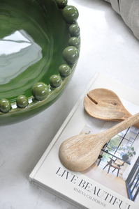 Green Ceramic Bobble Bowl