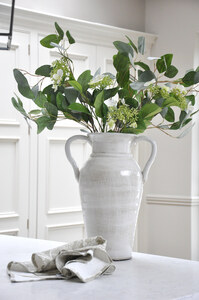 Cream Distressed Tall Urn Vase