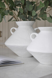 Large White Bulbous Vase