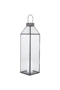70-576-AB-L Large Antique Brass Metal & Glass Square Lantern