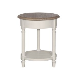LY071 Lyon Side Table(Rustic Brown Antique Inside & Cornforth White Ouside)