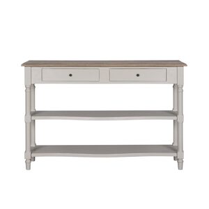 LY072 Lyon Console Table(Rustic Brown Antique Top & Cornforth White Bottom)