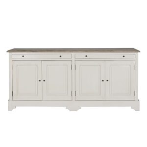 LY116 Lyon 4 Door Sideboard(Rustic Brown Antique Top & Cornforth White Bottom)
