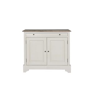 LY117 Lyon 2 Door Sideboard(Rustic Brown Antique Top & Cornforth White Bottom)