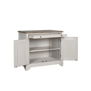 LY117 Lyon 2 Door Sideboard(Rustic Brown Antique Top & Cornforth White Bottom)