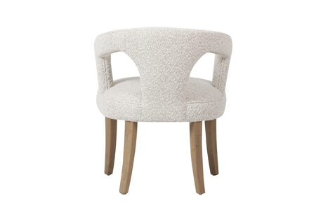 AMYFABRIC White/Gold Bouche Fabric Amy Chair