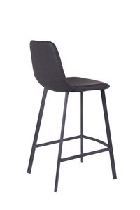 BARI65BLK Vintage Black Pucounter Stool 65Cm Seat Heightmetal Leg