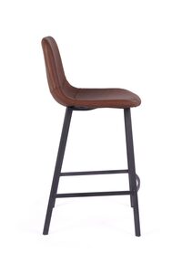 BARI65COG Vintage Cognac Pucounter Stool 65Cm Seat Heightmetal Leg