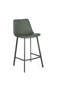 BARI65GREEN Vintage Green Pucounter Stool 65Cm Seat Heightmetal Leg