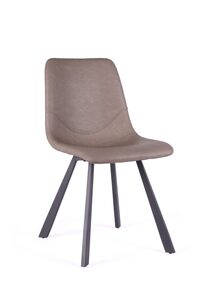 BARICHAIRBEIGE Vintage Beige Pu Chairmetal Leg