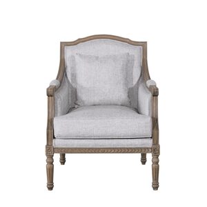 LY156GREY Lyon Armchair(Rustic Brown Antique & Grey Fabric)