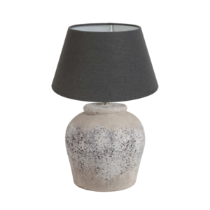 2045882/7502474 Bryson Medium Antique Stone Lamp With Grey Shade