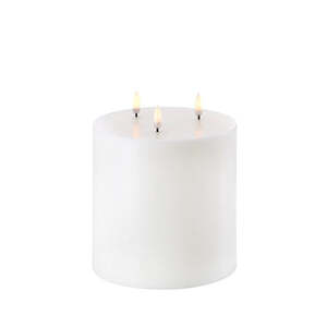 UL-TF-NW-C15218 Nordic White Triple Flame Pillar Candle 15X15Cm