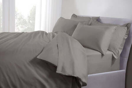 LC480FLG Double Grey Linen Flat Sheet 480 Thread Count
