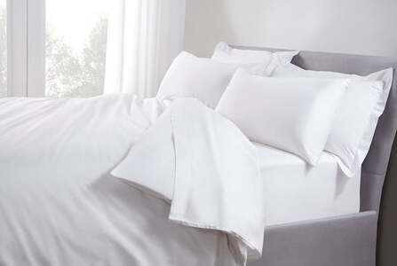 LC480FL King Size White Linen Flat Sheet 480 Thread Count
