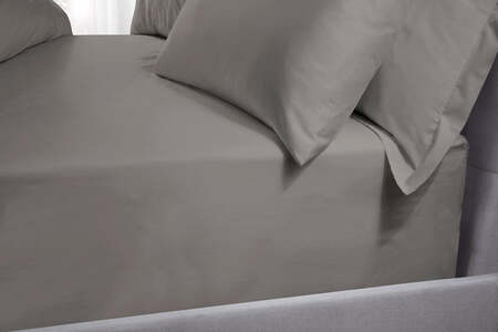 LC480FTG King Size Grey Linen Fitted Sheet 480 Thread Count