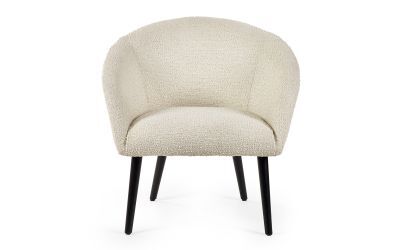 AMA101 Boucle Accent Chair - Ivory