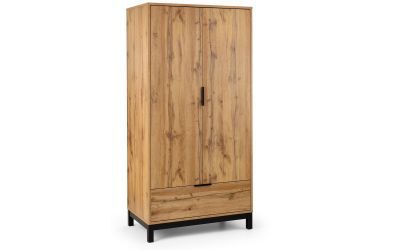 BAL206 2 Door 1 Drawer Wardrobe - Light Oak