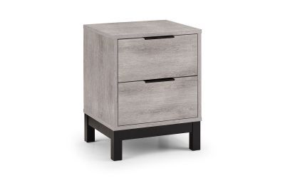 BAL102 2 Drawer Bedside - Grey Oak