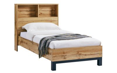 BAL207 Bookcase Headboard Bed 90Cm - Light Oak