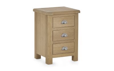 MEM003 Limed Oak 3 Drawer Bedside