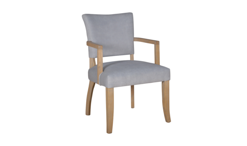 Duk-341-GY Arm Chair Velvet - Light Grey