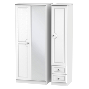CRY157 Triple Mirror + Drawer Robe