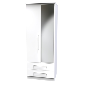 WOR082 Tall 2ft 6in 2 Drawer Mirror Robe