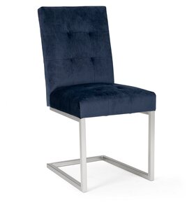 4201-09UC-VDB Upholstered Cantilever Chair - Dark Blue Velvet (Pair)