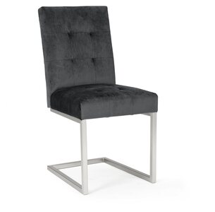 4201-09UC-VGU Upholstered Cantilever Chair - Gun Metal Velvet (Pair)