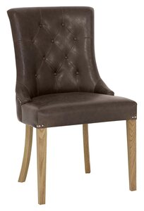4014-09UAB-RE Upholstered Scoop Chair - Espresso Faux Leather (Pair)